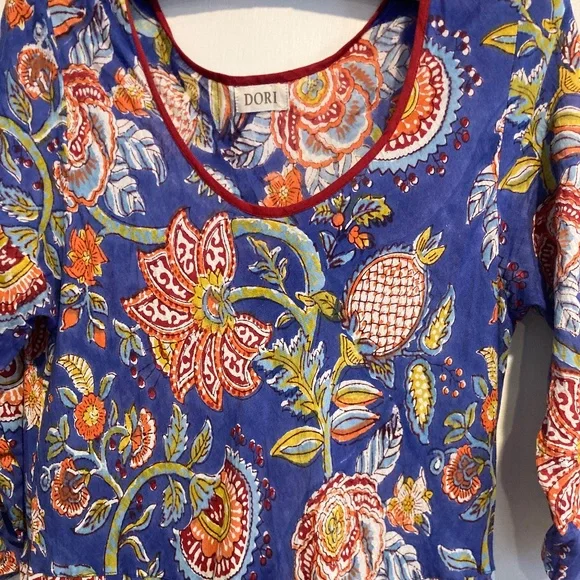 Dori Indian Block Print Dress / M - Picture 8 of 11